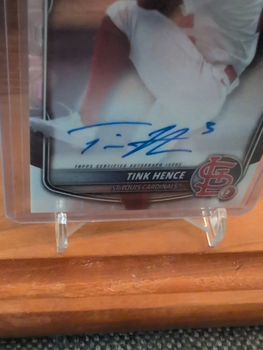 2025 Bowman Chrome Tink Hence Prospect Rookie Card Mojo Refractor Auto Cardinals - Picture 2 of 3